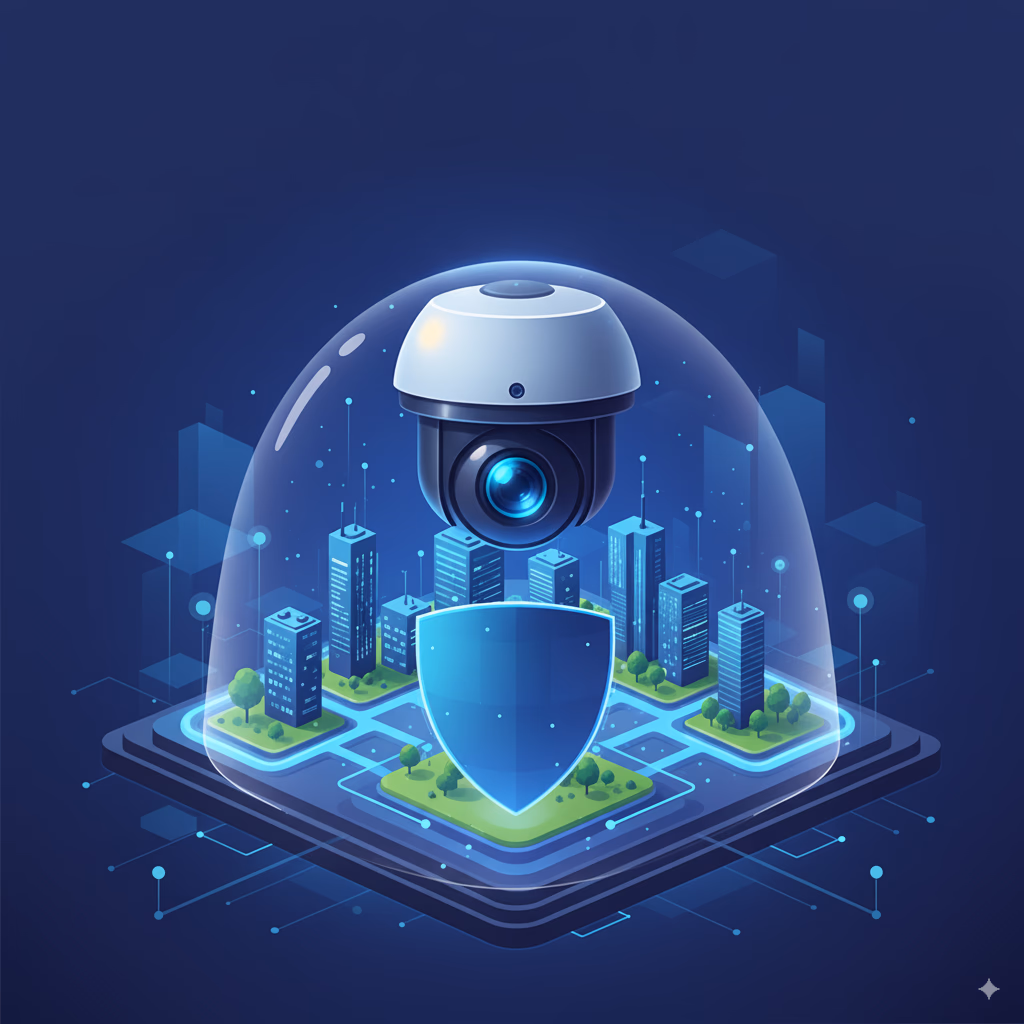 Ilustración de seguridad y vigilancia